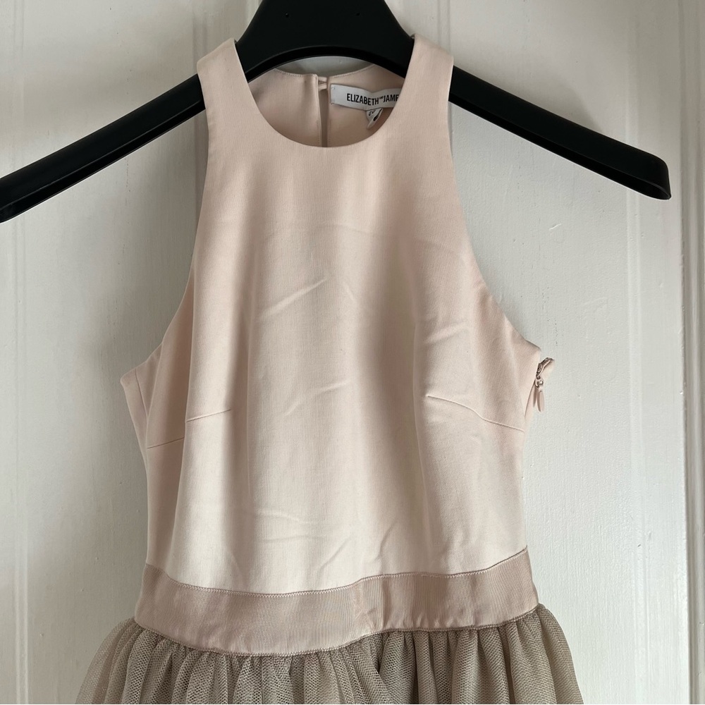 NWT Elizabeth and James Sparkle Aneko Metallic Tulle Midi Dress Size 00 - Picture 5 of 15